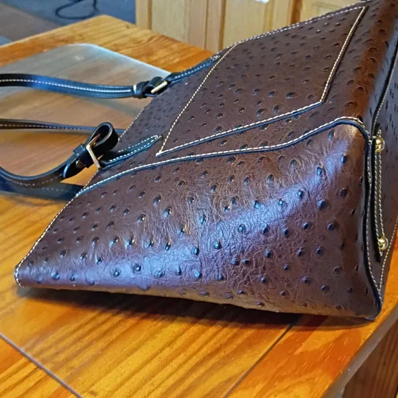 Dooney & Bourke Ostrich Embossed  Tote With Large Tassel - Picture 5 of 13